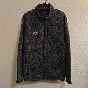 Ohio State Full Zip Fleece Jacket - Charcoal Black - Large